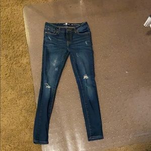7 For All Mankind Ripped Skinny Jeans Size 12